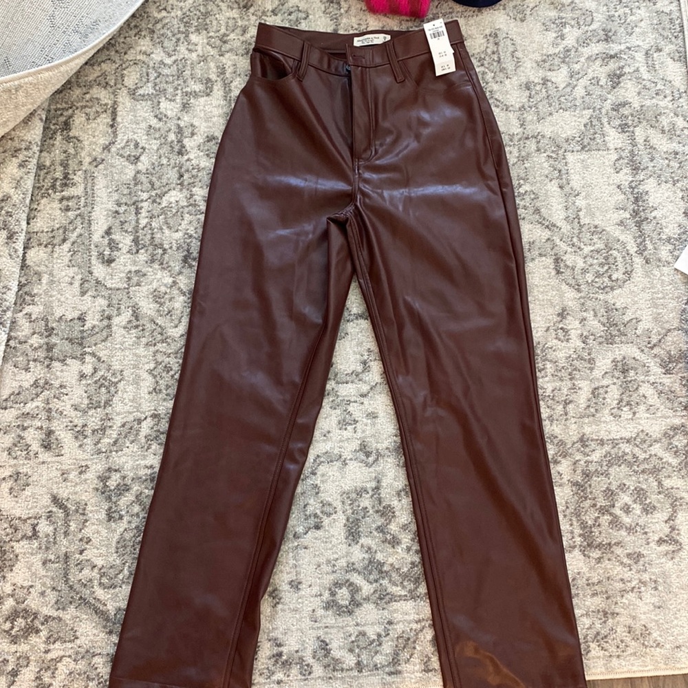 Brown abercrombie leather pants